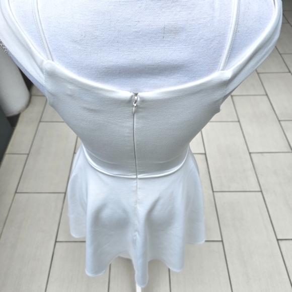 Francesca’s Collections Ivory Off-Shoulder Dress–Knit Fit & Flare Cocktail Ready - Picture 8 of 17